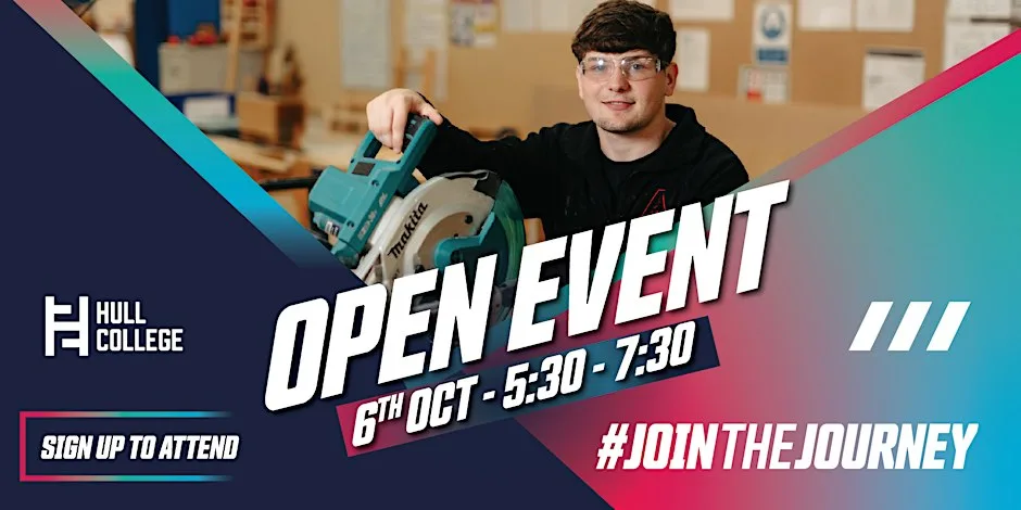 Hull College Open Event: 6 October 2026 | 5.30pm – 7.30pm at Hull College