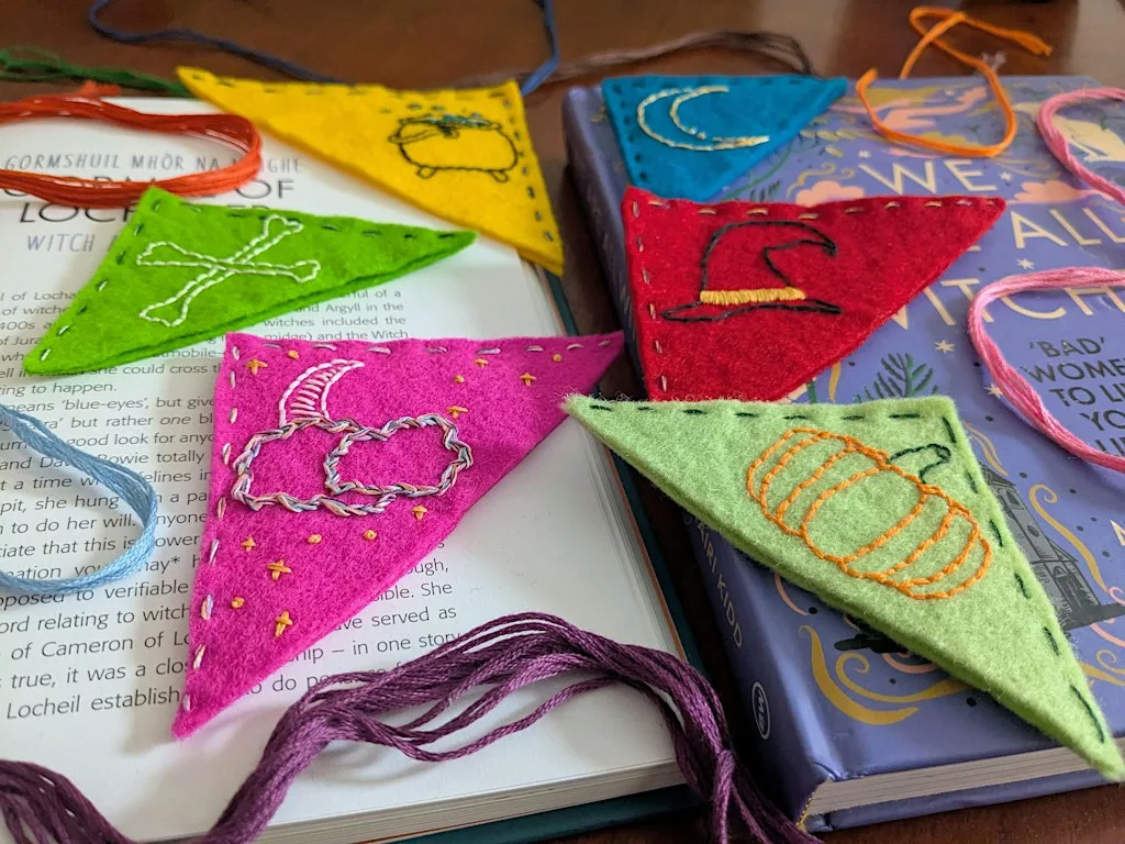 Halloween Bookmarks Embroidery at Sketchy Beats Cafe