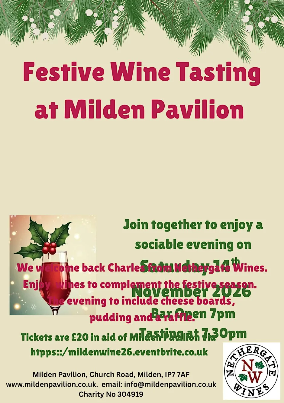 Milden Festive Wine Tasting at Milden Pavilion