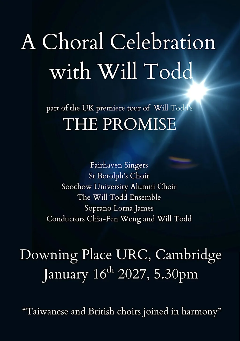 A Choral Celebration with Will Todd at Downing Place United Reformed Church