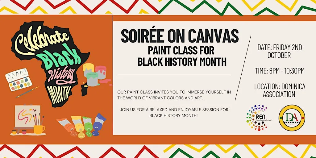 Soirée on Canvas - Paint Class for Black History Month at Dominica Association of Bradford