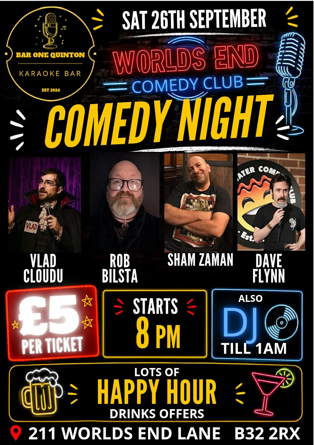 Worlds End Comedy Club Night 3 at Bar One Quinton