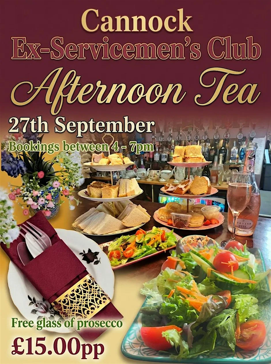 Afternoon Tea at Cannock Ex Servicemens Club