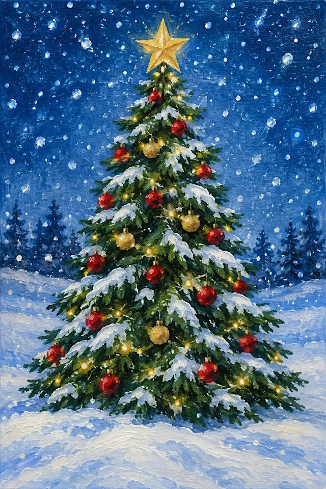 Paint a Christmas Tree Scene at Flora