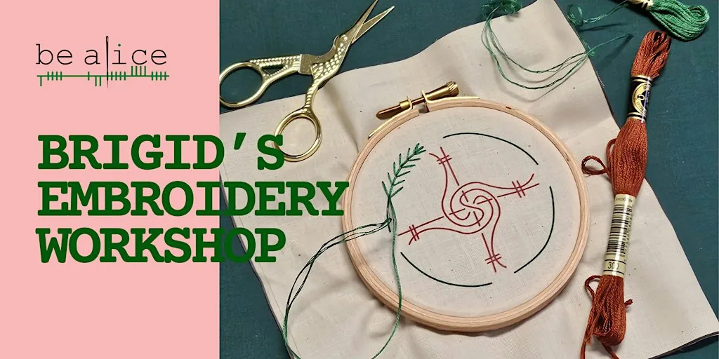 Brigid's Cross Embroidery Workshop at Small Changes Wholefoods Cafe