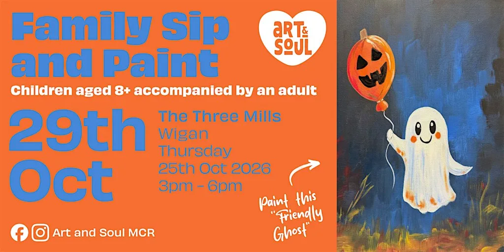 Family Sip and Paint Event at The Three Mills, Cotton Works, Wigan