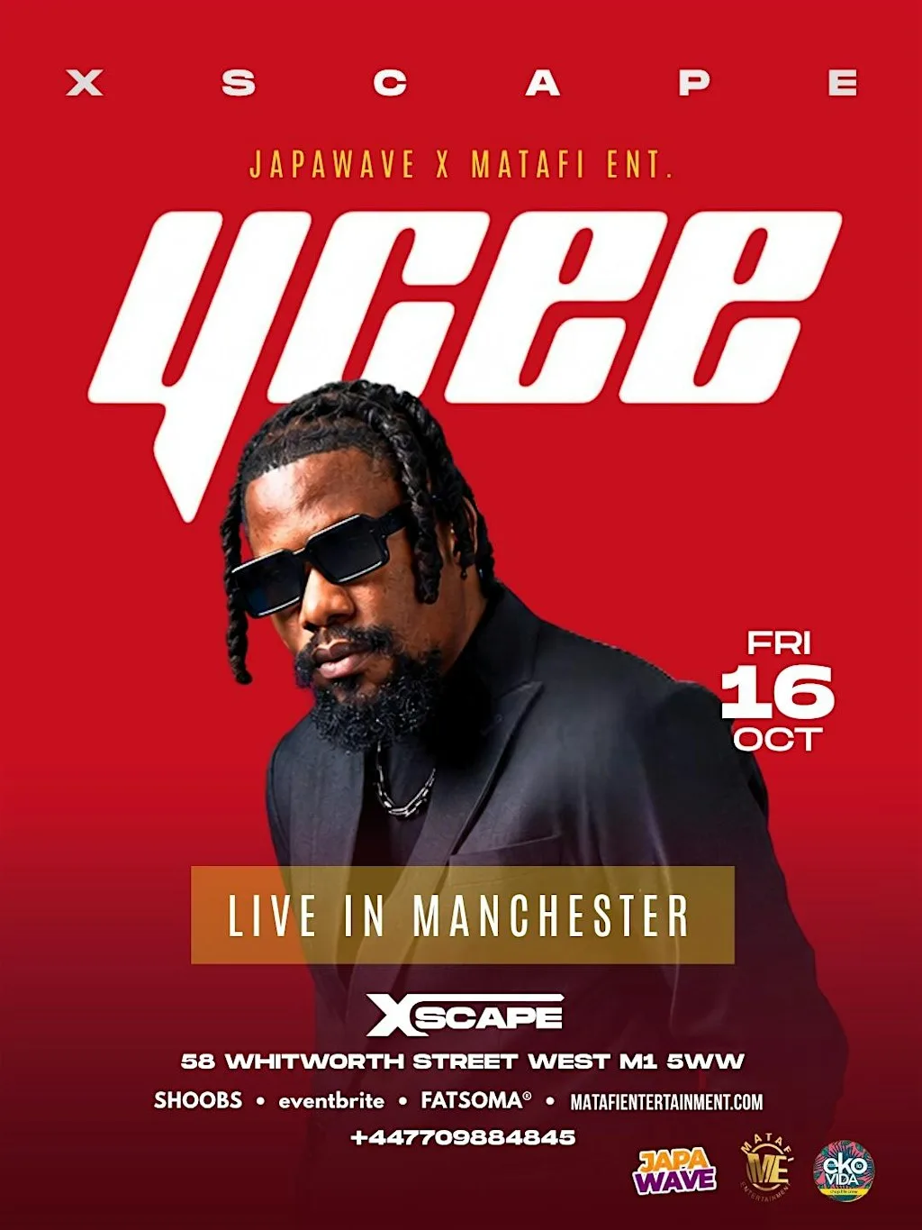 YCEE Live In Manchester - Afrobeats/HipHop/Amapiano/RnB/DanceHall at Xscape Manchester