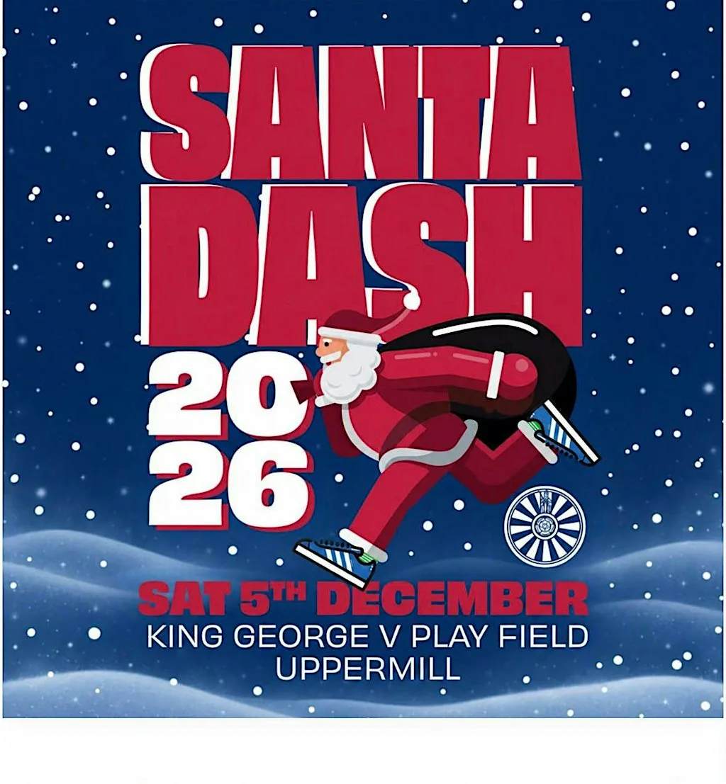 Saddleworth Santa Dash 2026 at Uppermill