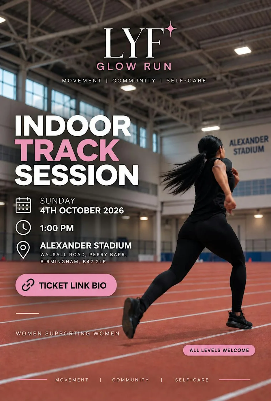LYF Glow Run: Indoor Track Session at Alexander Stadium