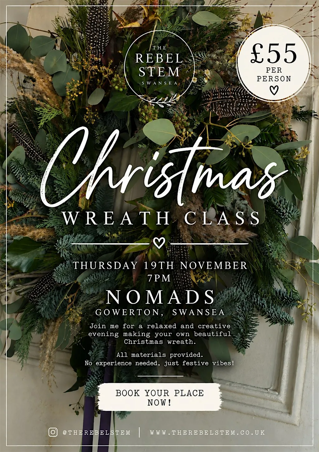 Christmas wreath workshop at Nomads
