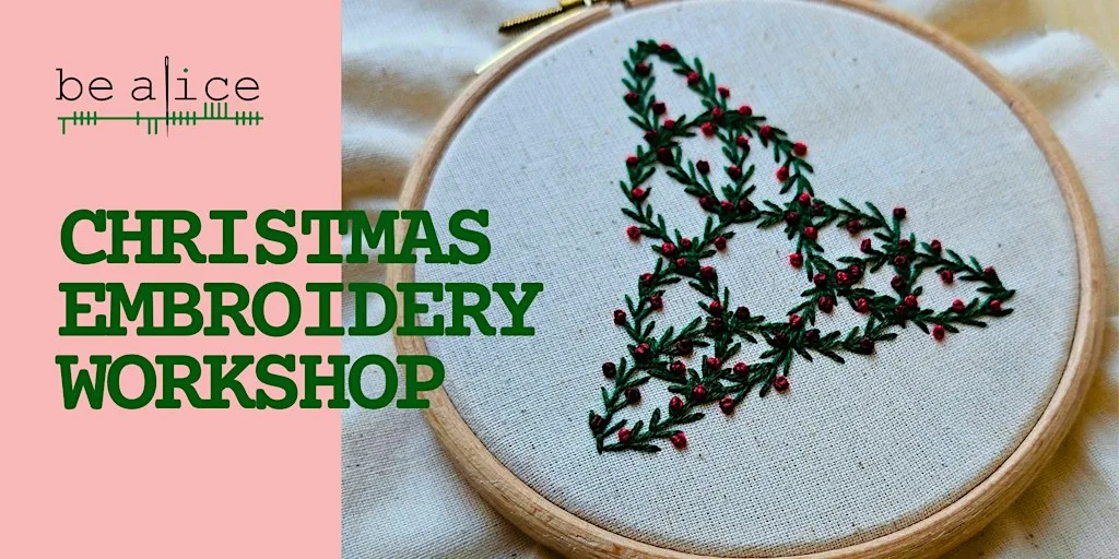 Christmas Embroidery Workshop at Small Changes Wholefoods Cafe