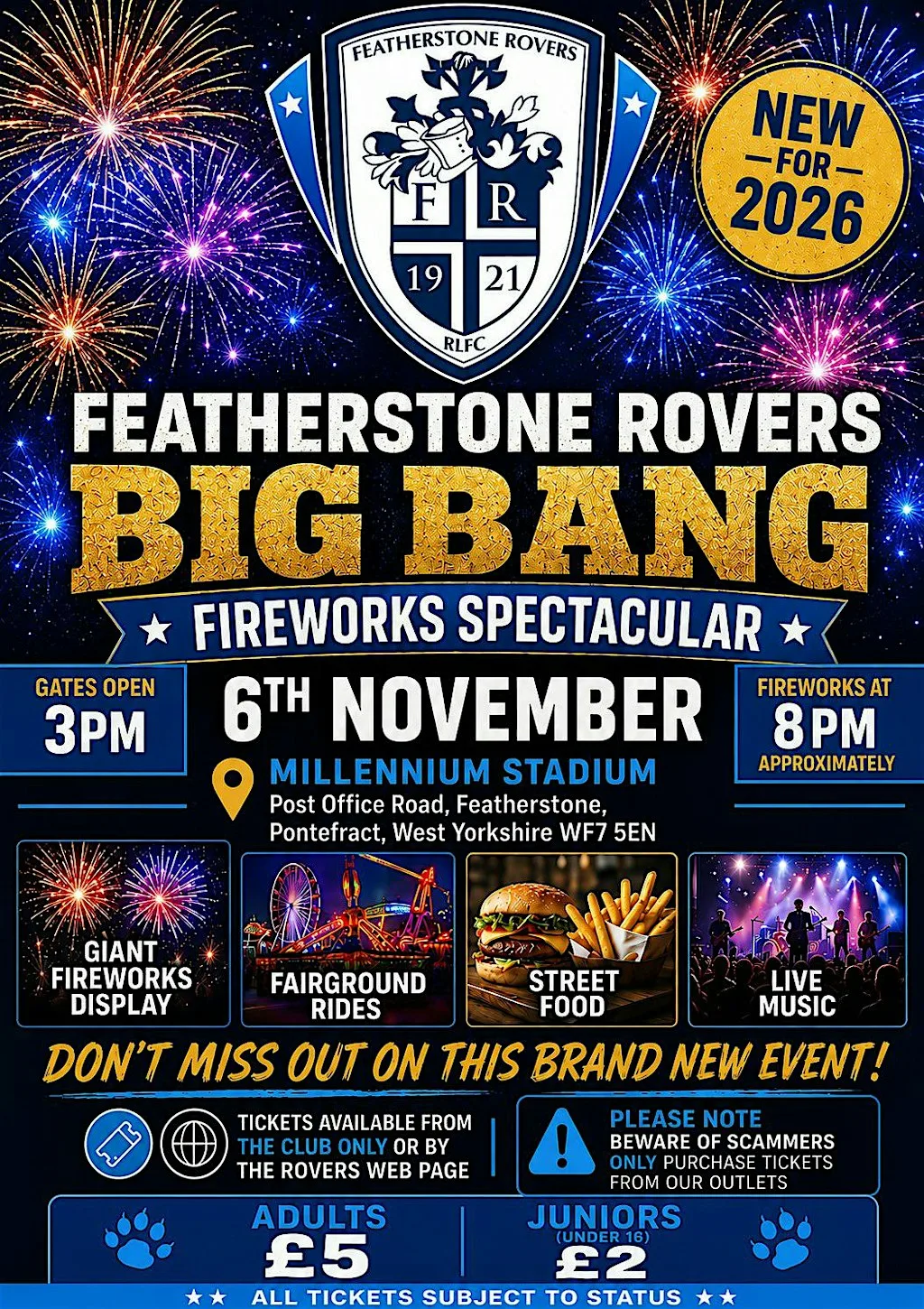 Featherstone Rovers Big Bang Fireworks Spectacular at The Millenium Stadium