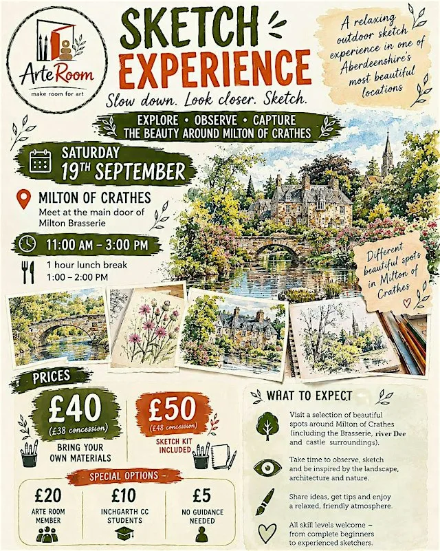 ArteRoom Sketch Experiences | Milton of Crathes at Milton Brasserie (meet at the main door)