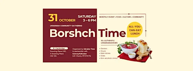 Borshch Time (31 October) — Food, Culture & Community at Downing Place United Reformed Church