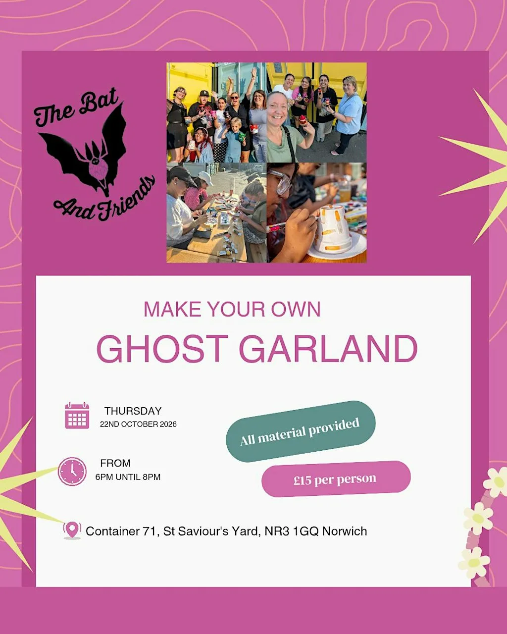 Make your own ghost garland at St Saviour's Yard