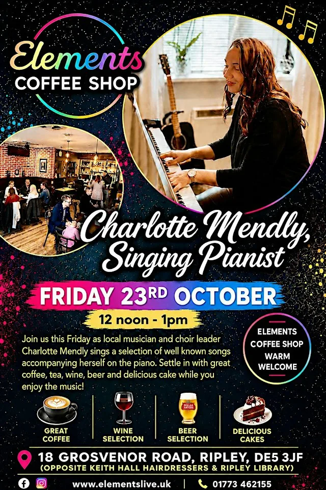 Charlotte Mendly, Singing Pianist at Elements Live Lounge