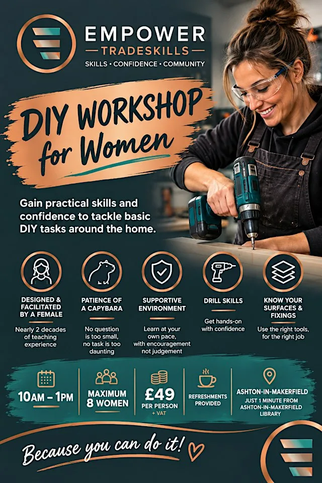 DIY for Women. Designed and facilitated by a qualified, experienced woman. at Empower TradeSkills