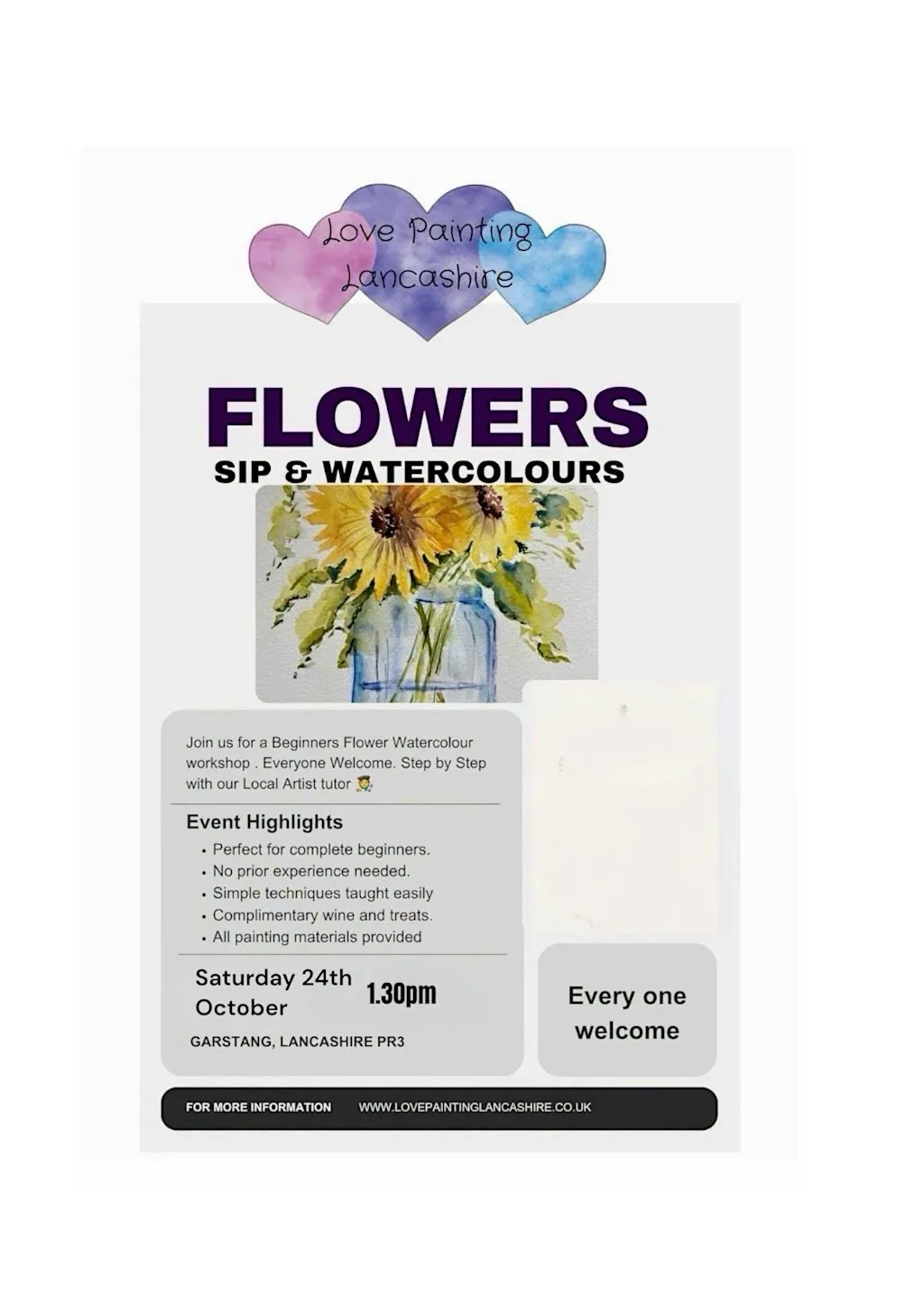 Mindful Winter Beginners watercolour Workshop Learn to paint photos to rea at A6 Garstang Rd