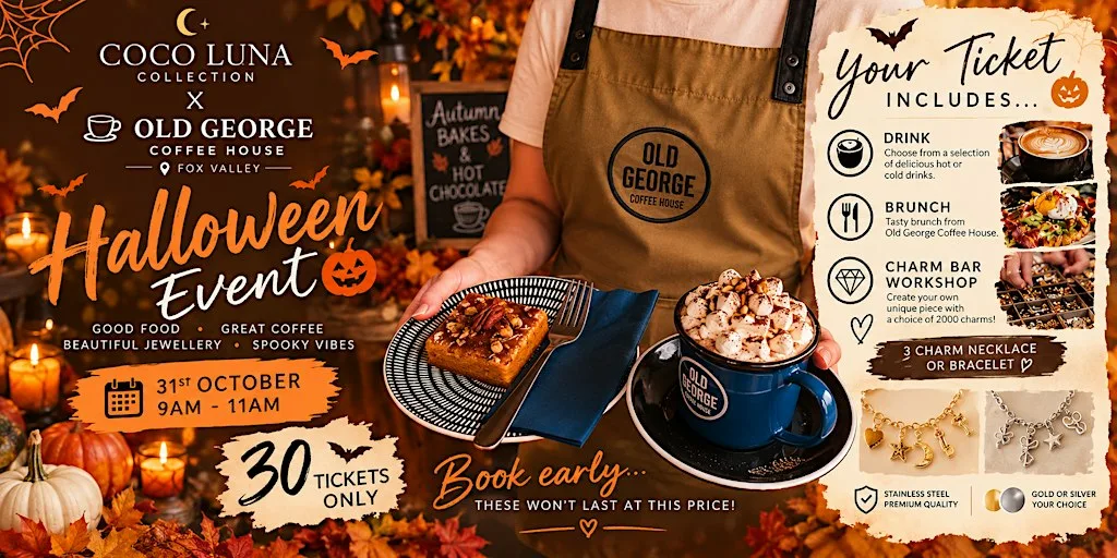 Old George x Coco Luna Collection - Halloween coffee, charms & create! at Old George @ Fox Valley