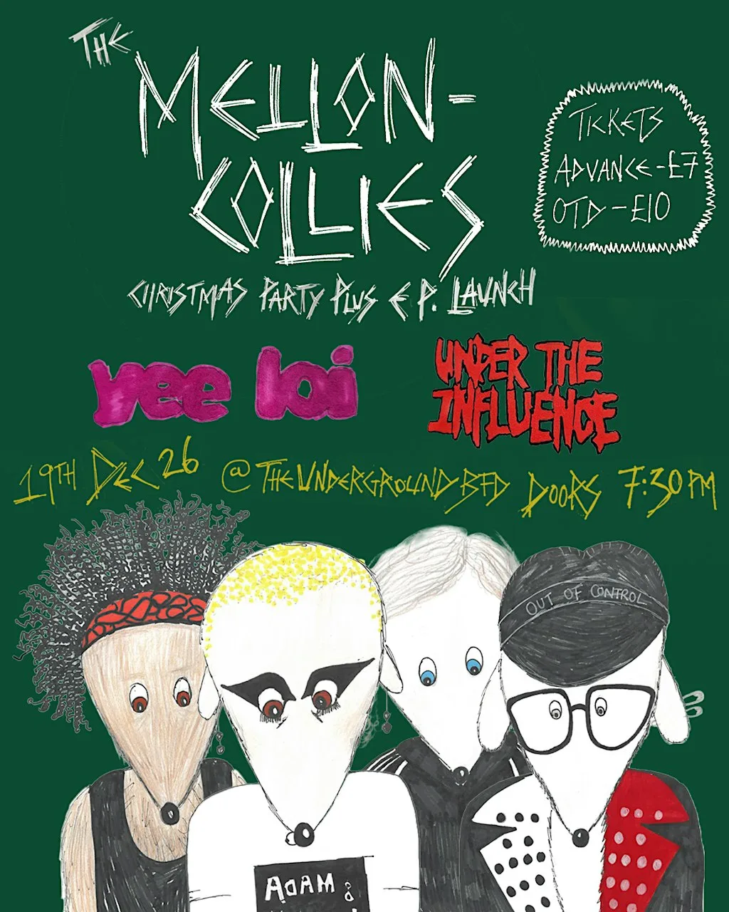 The Mellon-Collies Christmas Party and E.P Launch at The Underground