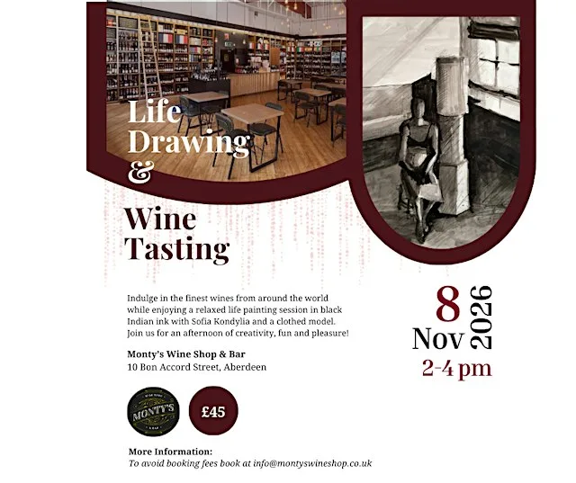 Life Drawing & Wine Tasting Session at Monty's Wine Shop & Bar