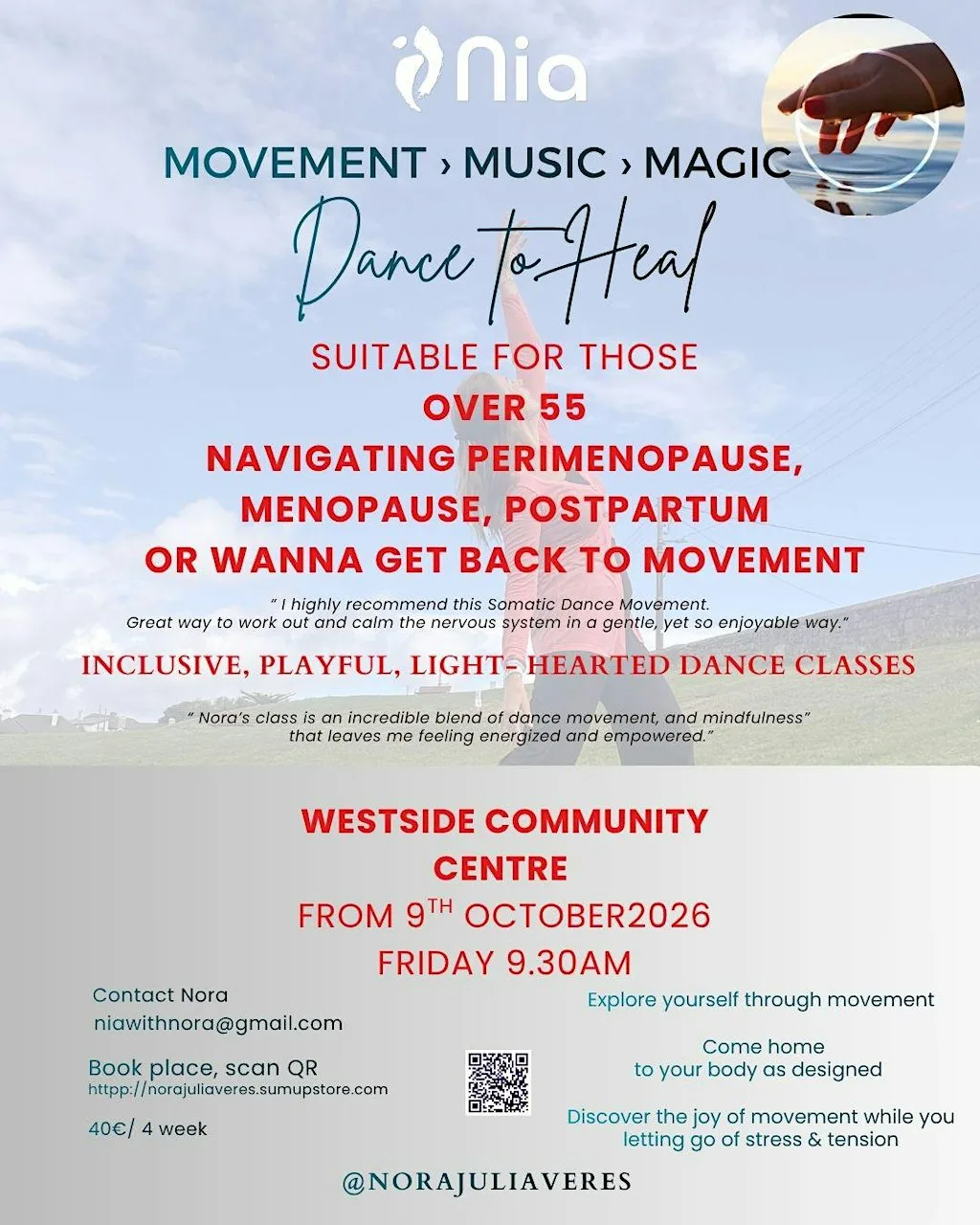 Friday Flow - NIA Somatic Dance, 9.30 am - Westside Community Centre,Galway at Westside Community Centre