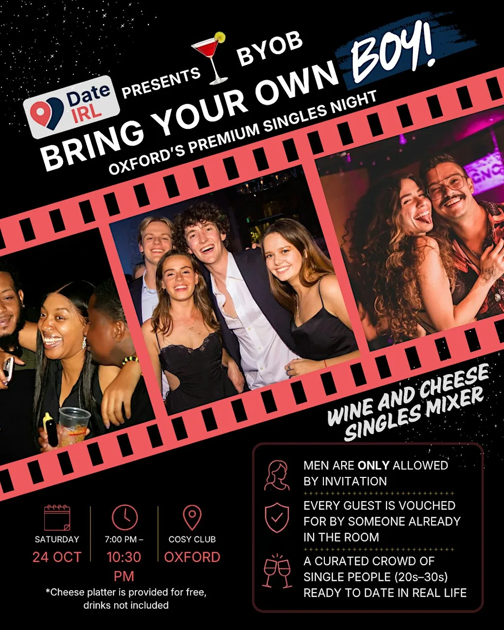 Date IRL Presents: Bring Your Own Boy (Wine & Cheese Singles Night)