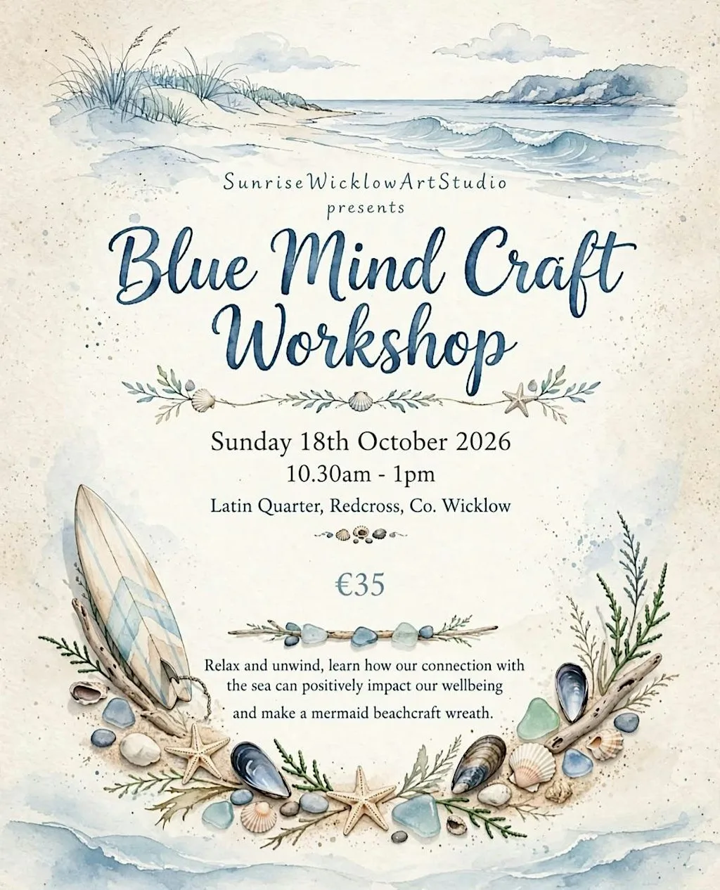 Blue mind BeachCraft Workshop at Latin Quarter - Gifts - Art - Authentic Crafts - Coffee - Pancake