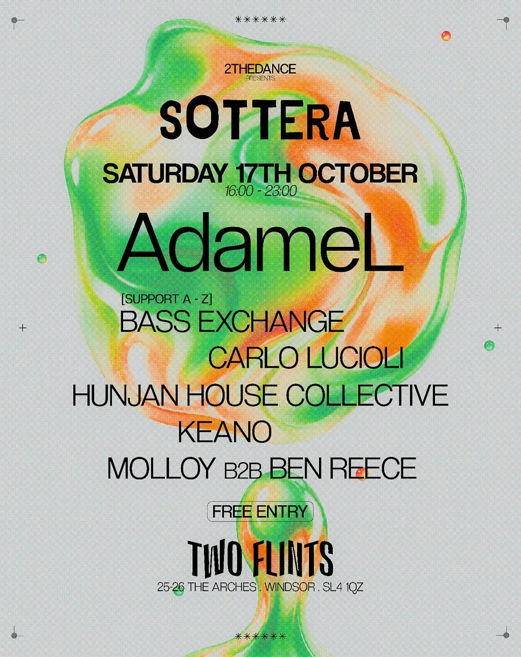 2TD x SOTTERA PRESENT AdameL + More at Two Flints Brewery