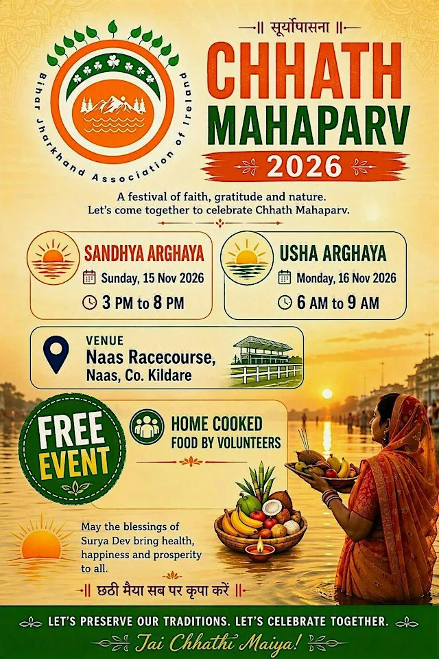 5th BJAI Chhath Mahaparv 2026 at Naas Racecourse W91 ED00