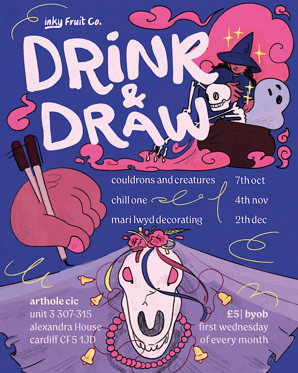 Inky Fruit Co. Drink and Draw! at ArtHole CIC