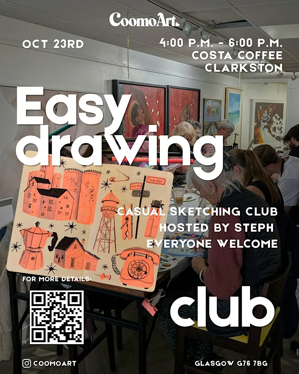 Easy Drawing Club x Costa Coffee Clarkston - Glasgow