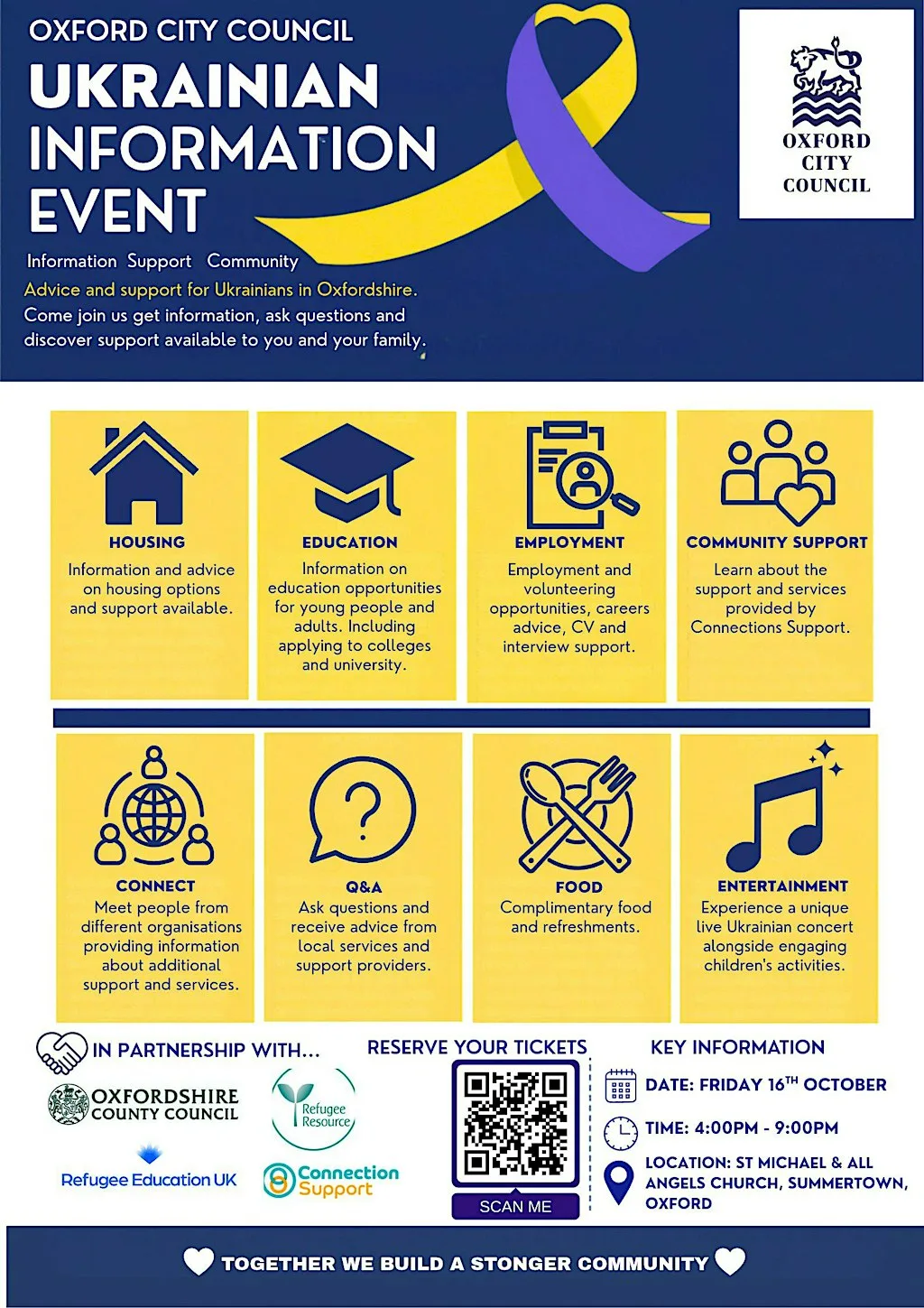 Oxford City Council Ukrainian Information Event at St Michael & All Angels Church, Summertown