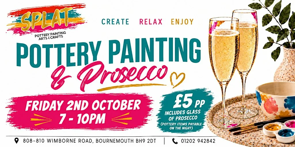 Pottery Painting and Prosecco Night at Splat Pottery Painting Arts & Crafts