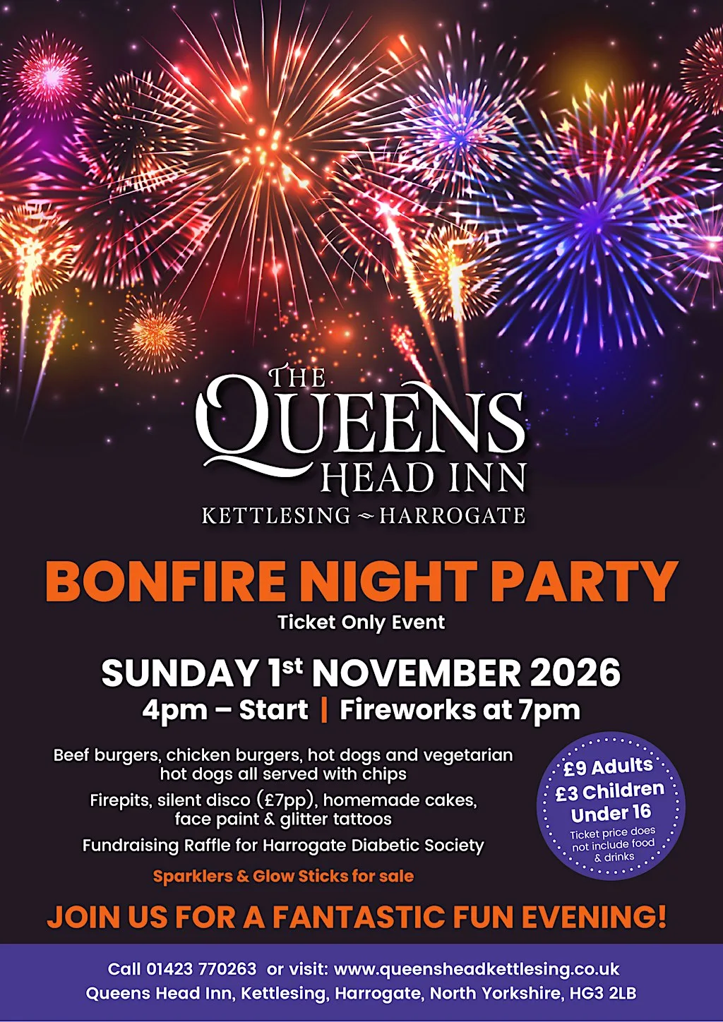 Bonfire Night Party at Queens Head Inn