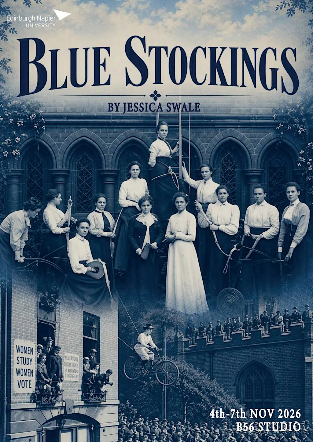 Blue Stockings by Jessica Swale at Edinburgh Napier University, B56 Studio Theatre, Merchiston Campus