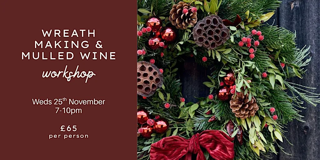 Christmas Wreath Workshop & Mulled Wine - Southampton at Woodmill Coffee Kitchen