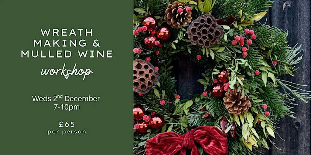 Christmas Wreath Workshop & Mulled Wine - Southampton at Woodmill Coffee Kitchen