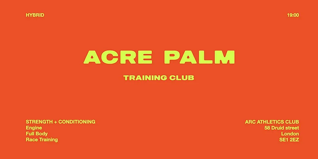 ACRE PALM : Training Club 20.10.26 at Arc Athletics Club