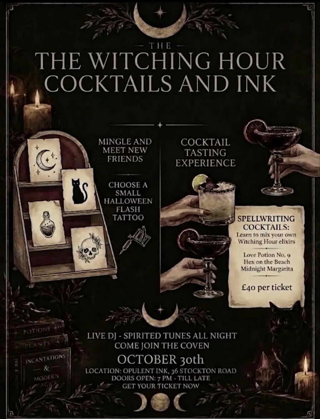 The witching hour , cocktails and ink