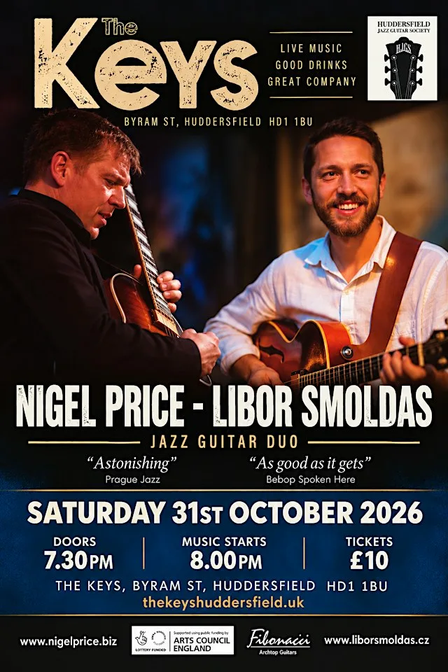 Nigel Price and Libor Šmoldas guitar duo at The Keys Kitchen & Coffee House