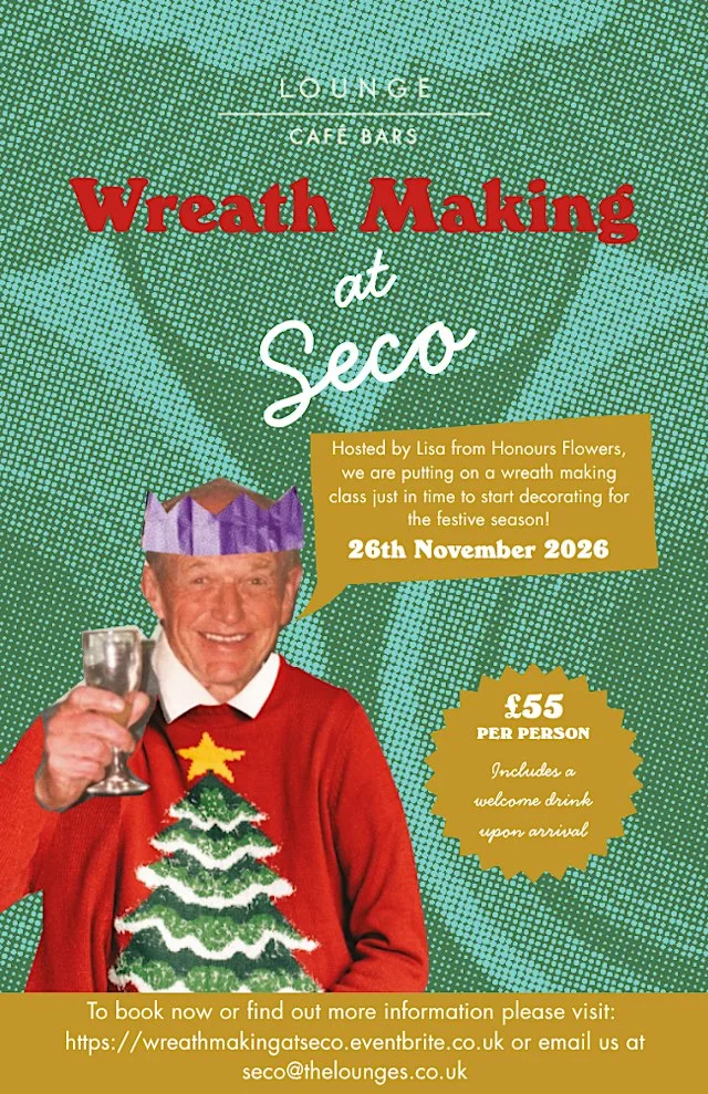 Festive wreath making workshop with welcome drink at Seco Lounge