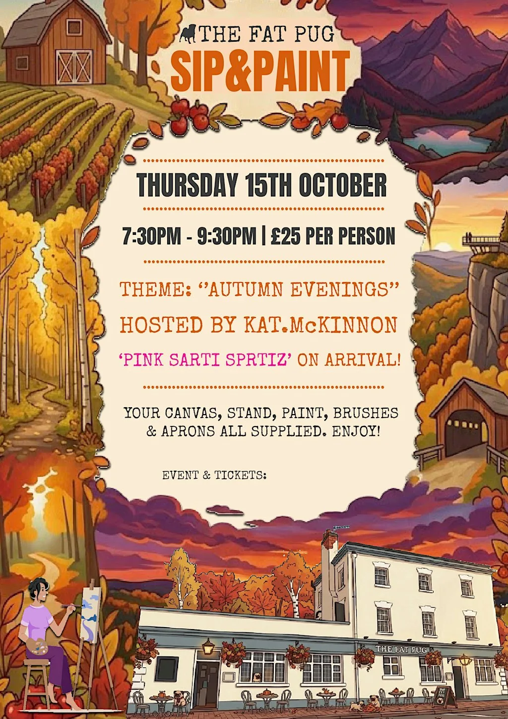 Sip & Paint - Autumn evenings themed