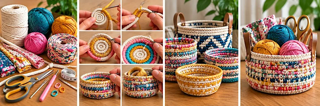 Fabric basket coiling at Spring Bank Arts Centre