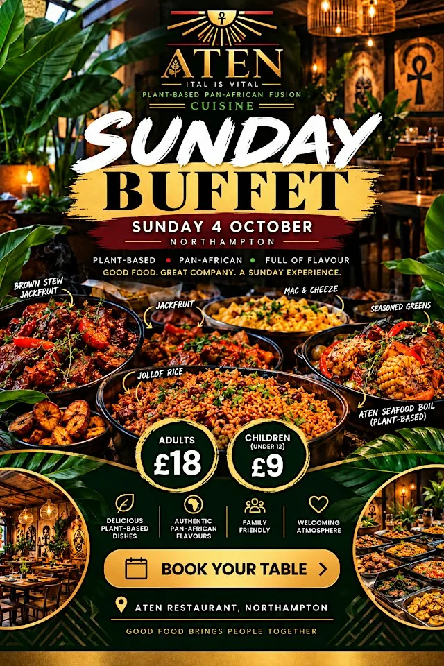 Vegan Sunday Dinner Buffet | ATEN Style at 9 Gold Street Mews