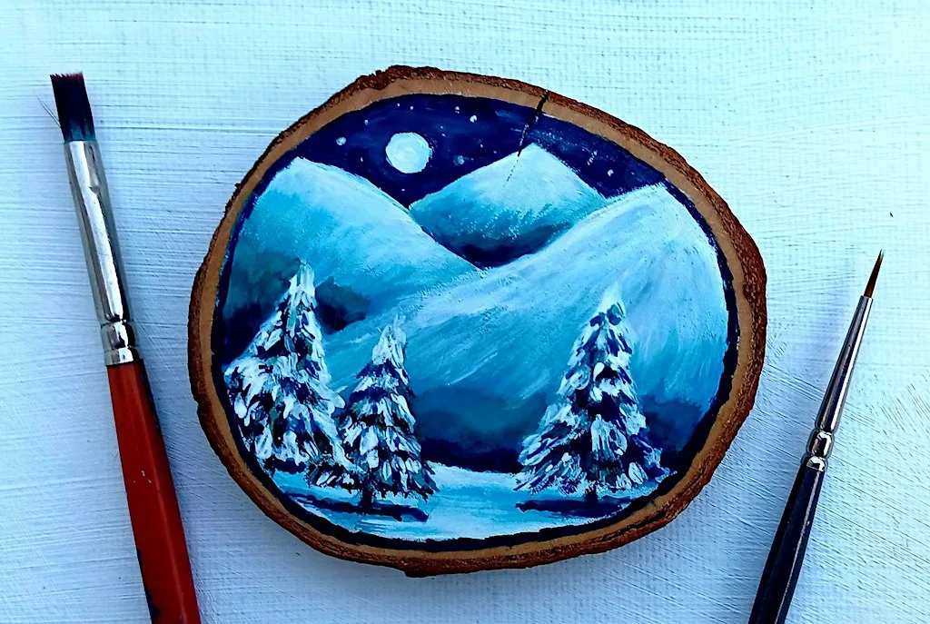 Paint a Moonlit Winter Scene Workshop - beginners welcome. at Tea by the Lock