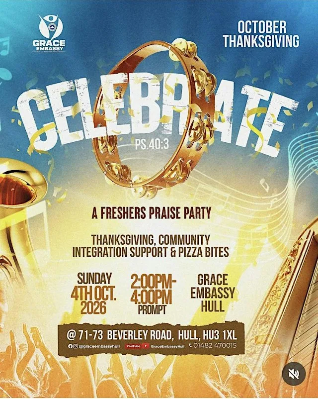 CELEBRATE — A Freshers Praise Party | October Thanksgiving 2026 at Grace Embassy