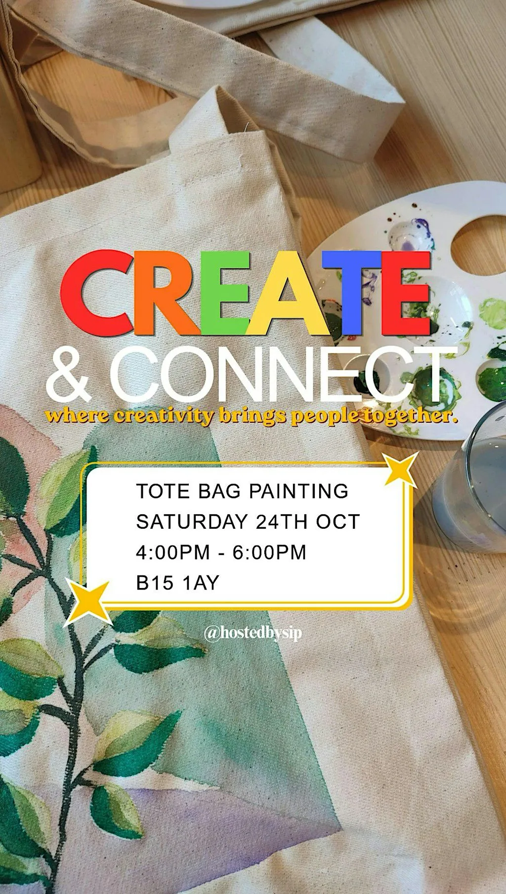 Create & Connect: Tote Bag Painting Birmingham
