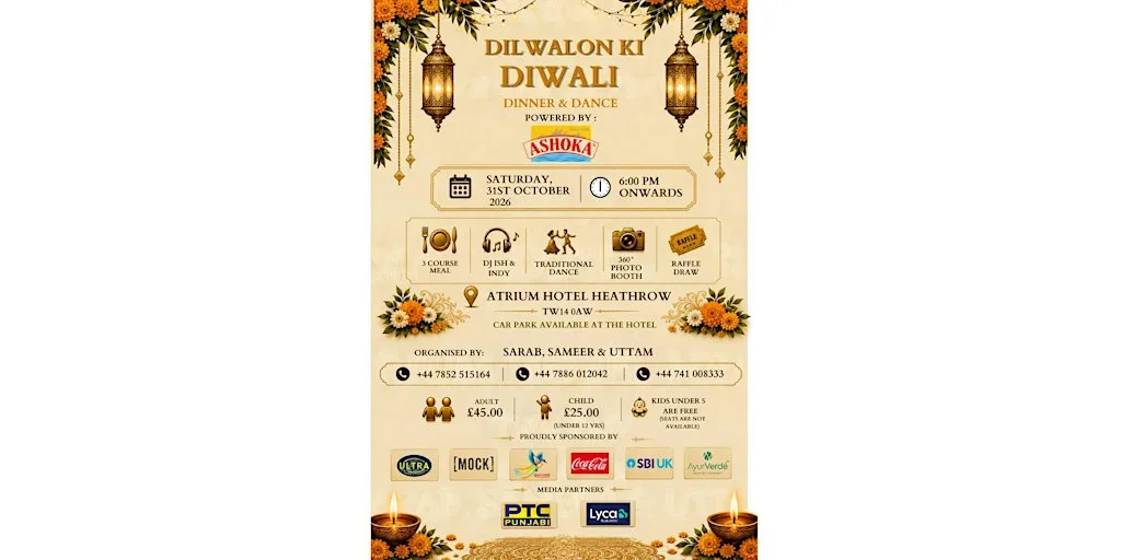 DILWALON KI DIWALI at Atrium Hotel Heathrow