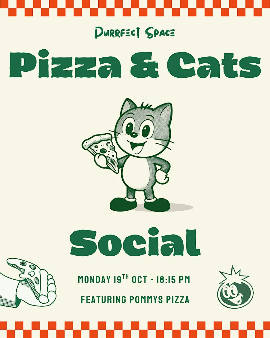 Pizza and Cats Social at Purrfect Space